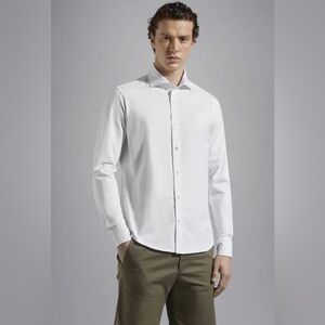 Paul & Shark White Stretch Cotton Shirt Large